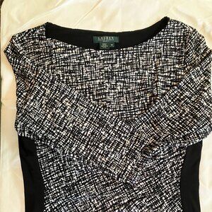 Lauren Black and White lined dress Size 10